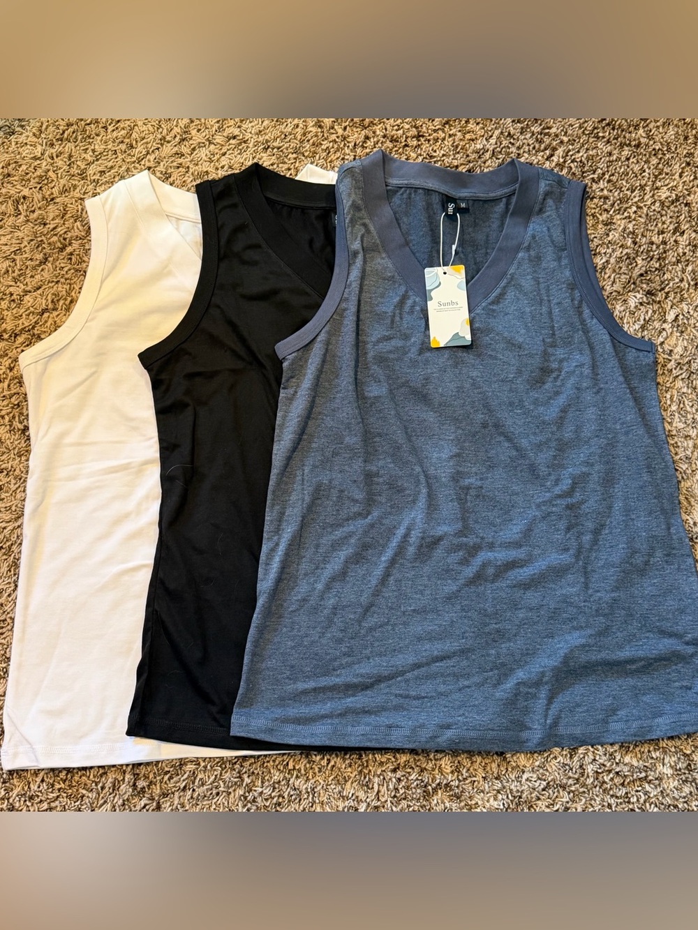SUNBS 3 Pack Tank Top Sleeveless V Necks